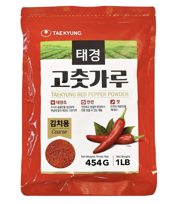 NONGSHIM TAEKYUNG Korean Chili Powder, Gochugaru Chili Flakes. Kimchi Powder (Flake, 1lb) - 100% Red Pepper Flakes for Korean & Asian Food. MSG Free.